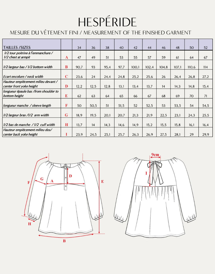 Hespéride Blouse Sewing Pattern, Maison Fauve