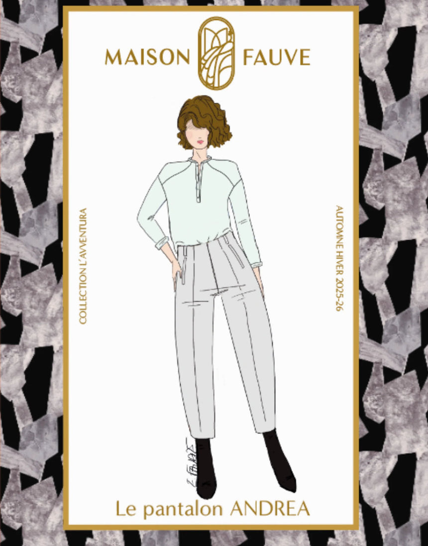 Andrea Trousers Paper Sewing Pattern, Maison Fauve