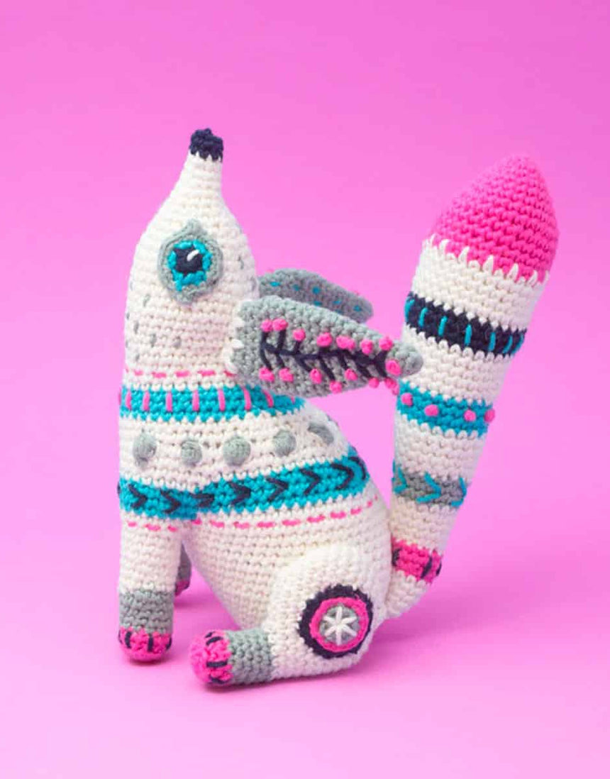 Artic Fox Alebrije Amigurumi Crochet Kit, Make Me Roar