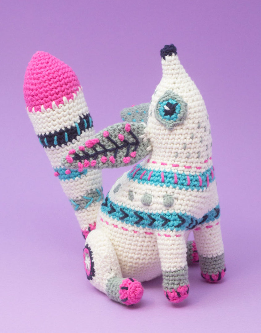 Artic Fox Alebrije Amigurumi Crochet Kit, Make Me Roar