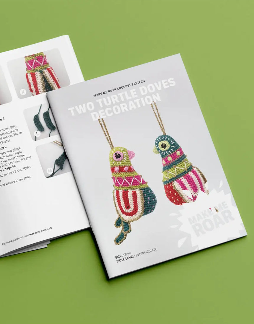 Turtle Doves Christmas Amigurumi Crochet Kit, Make Me Roar