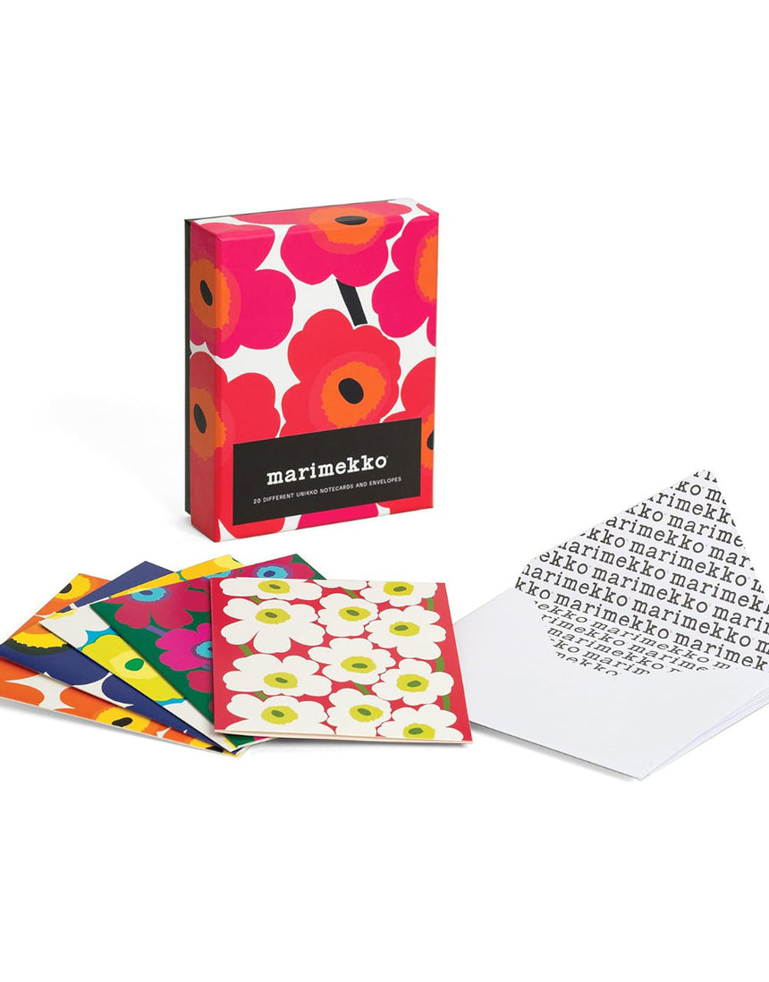 Marimekko Notes, Set of 20 Assorted Unikko Notecards with Envelopes