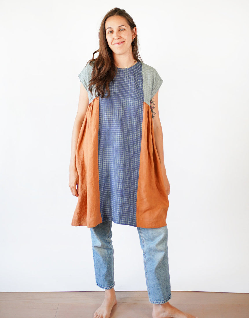 Collage Gather Dress PDF Immediate Download Sewing Pattern, Matchy Matchy Sewing Club