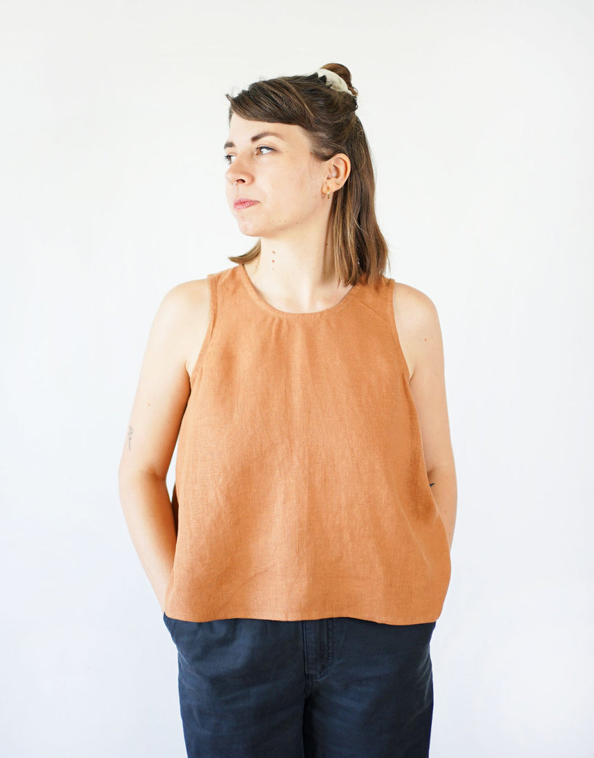 Peplum Split Tank PDF Immediate Download Sewing Pattern, Matchy Matchy Sewing Club