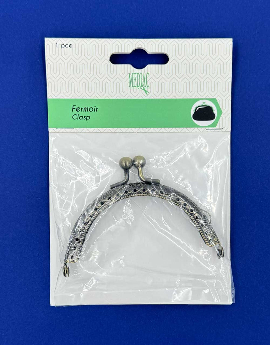 Small Clasp Bag Fastening, 206 x 160mm Antique Brass