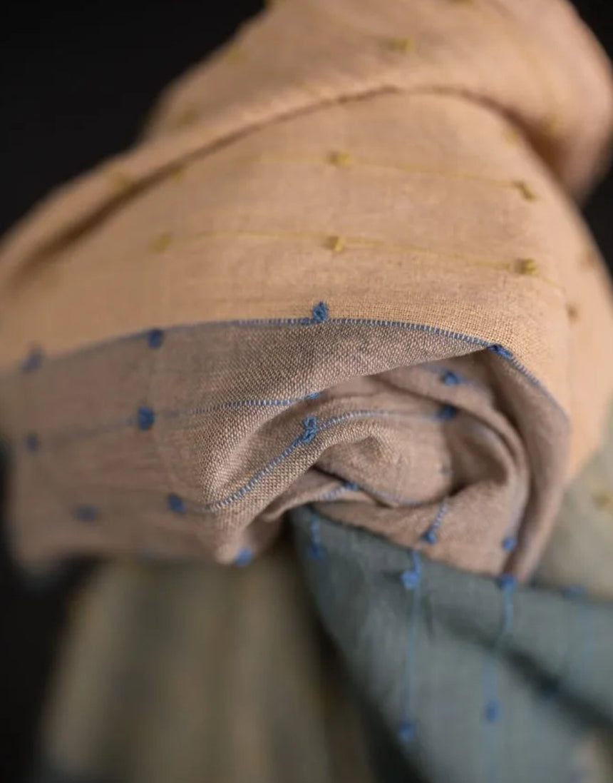 Citalia Blues Loopy Indian Cotton Fabric