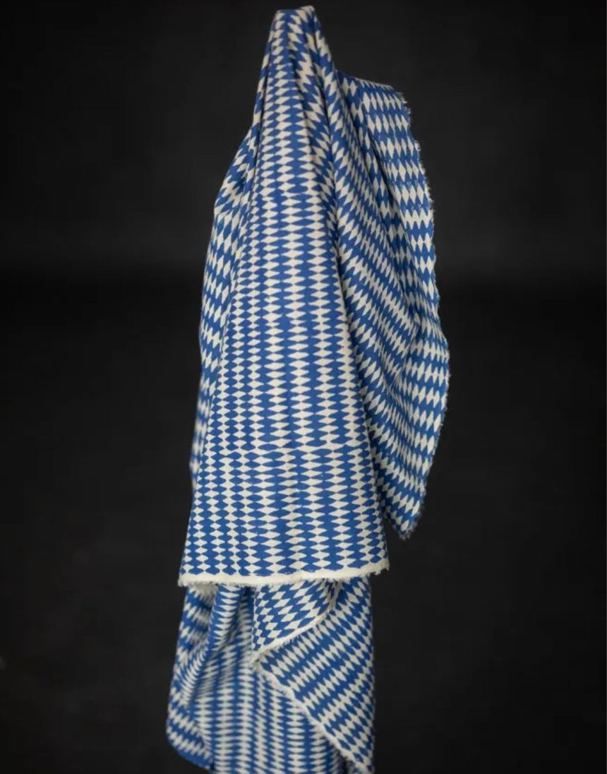 Blue Taboo Indian Block Print Cotton Fabric