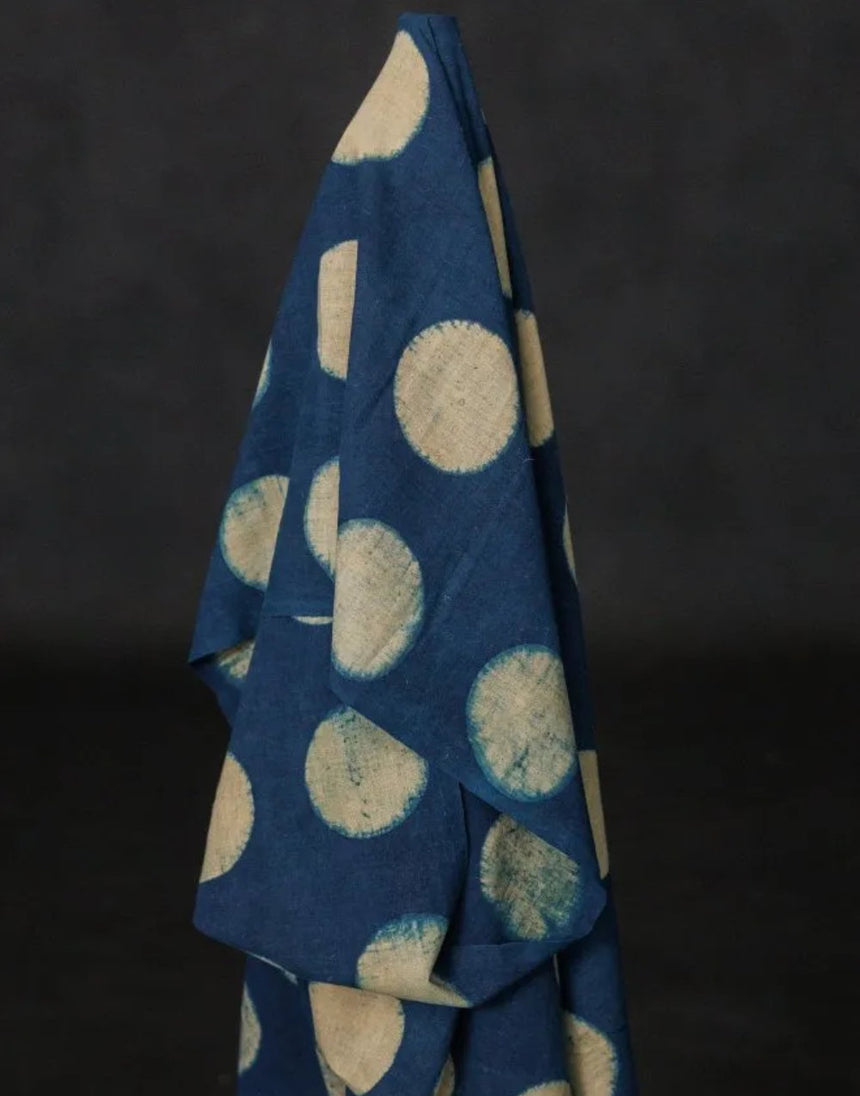 Indigo Osaka Spot Indian Kala Cotton Fabric