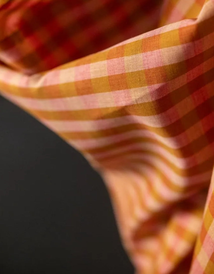 Rhubarb and Custard Cotton Linen Blend Fabric