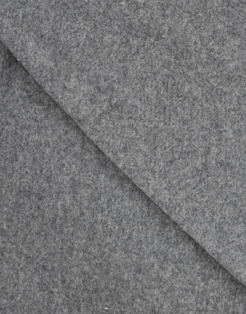 Mid Grey Melange 100% Merino Wool Fleece Fabric