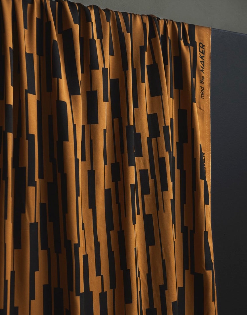Remnant 1.2m -Gold Blocks EcoVero Viscose Fabric, Mind the Maker