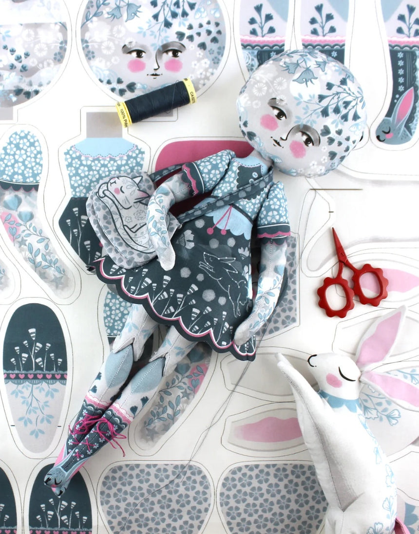 Moon Girl and Ruby Rabbit with Mini Story Book Sewing Kit, Miss Ella