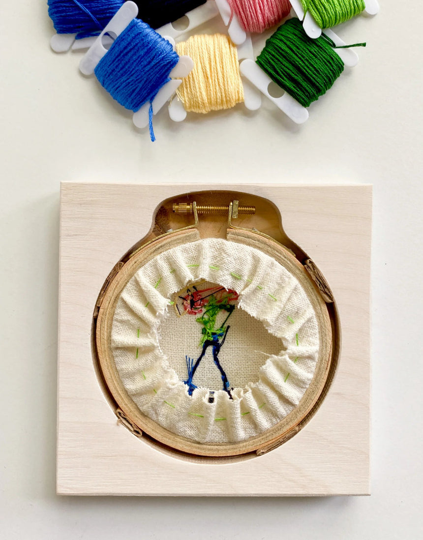 Square Embroidery Hoop Wooden Frame for 6" Hoops, Modern Hoopla