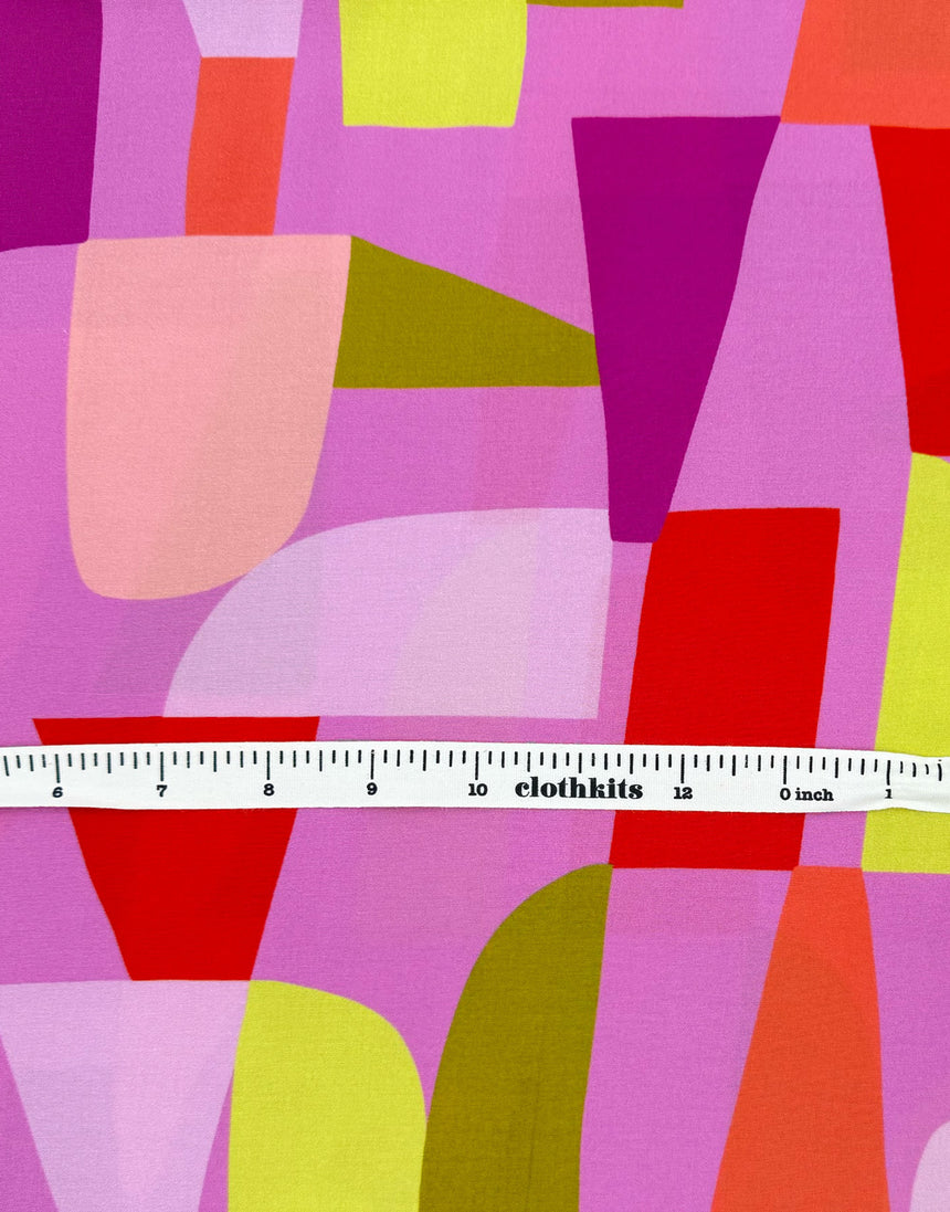 Bubblegum Pink Shape Shifter Lenzing Ecovero Viscose Fabric, Nerida Hansen