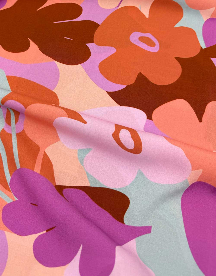 Dusky Pink Trail Run Lenzing Ecovero Viscose Fabric, Nerida Hansen