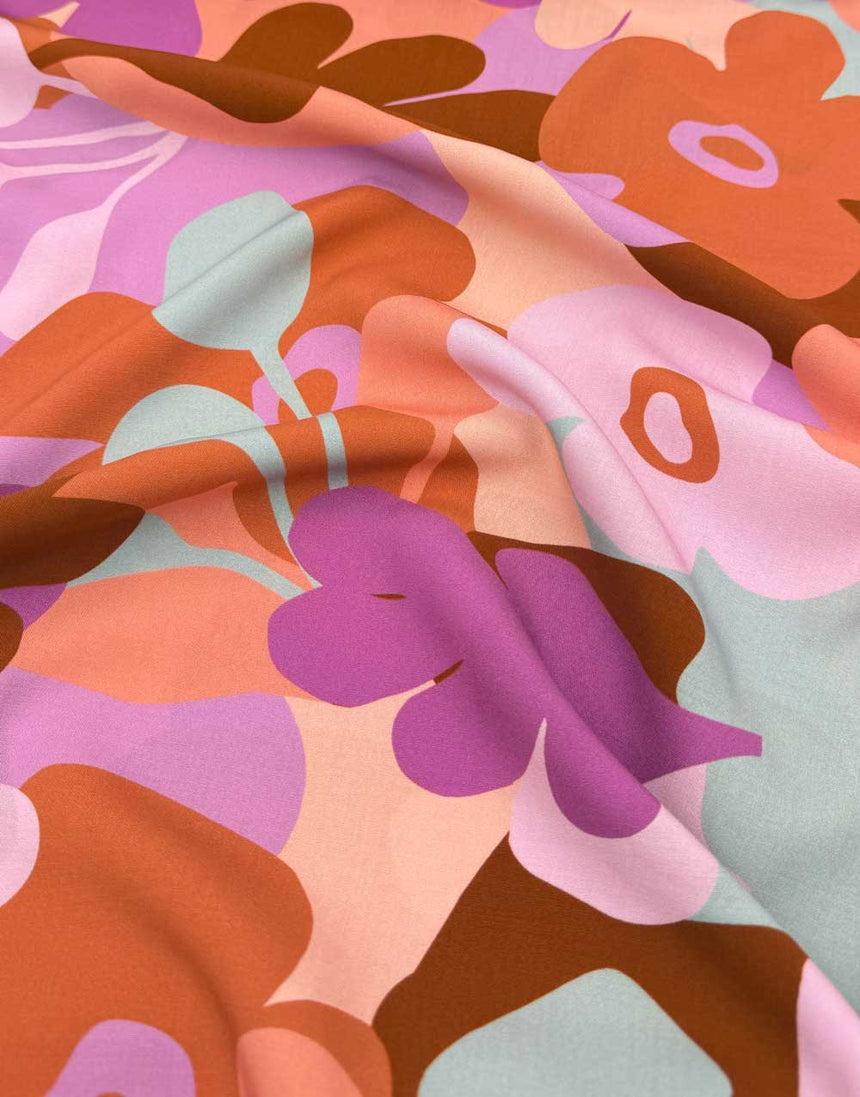 Dusky Pink Trail Run Lenzing Ecovero Viscose Fabric, Nerida Hansen