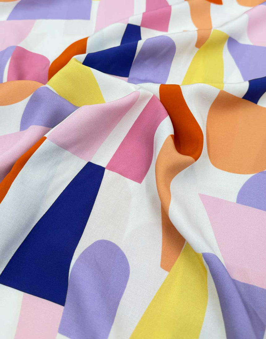 Pastel White Shape Shifter Lenzing Ecovero Viscose Fabric, Nerida Hansen