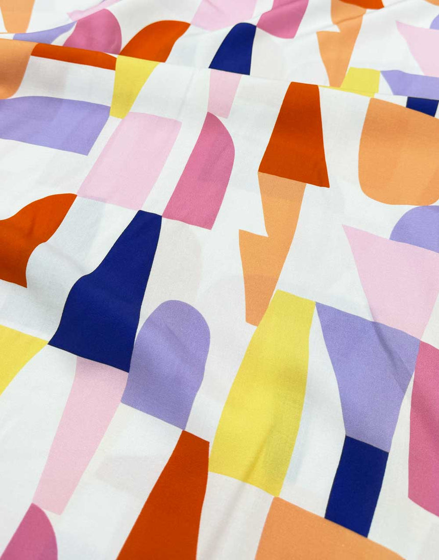 Pastel White Shape Shifter Lenzing Ecovero Viscose Fabric, Nerida Hansen