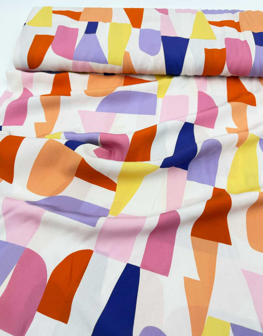 Pastel White Shape Shifter Lenzing Ecovero Viscose Fabric, Nerida Hansen