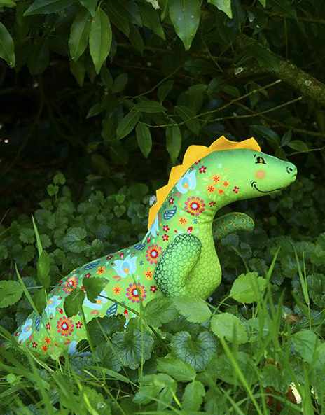 Green Eliosaure Dinosaur Velvet Sewing Kit, Odile Bailloeul