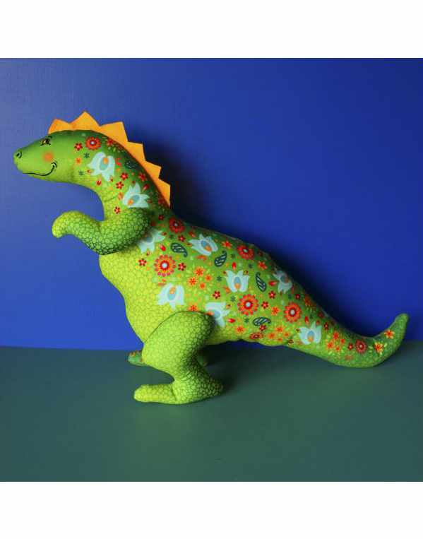 Green Eliosaure Dinosaur Velvet Sewing Kit, Odile Bailloeul