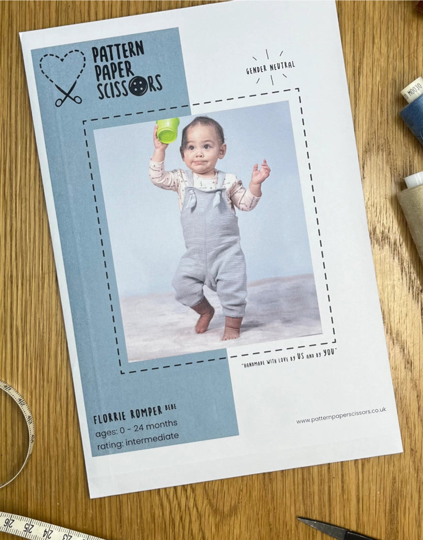 Baby Florrie Romper Sewing Pattern (0 - 24m), Pattern Paper Scissors