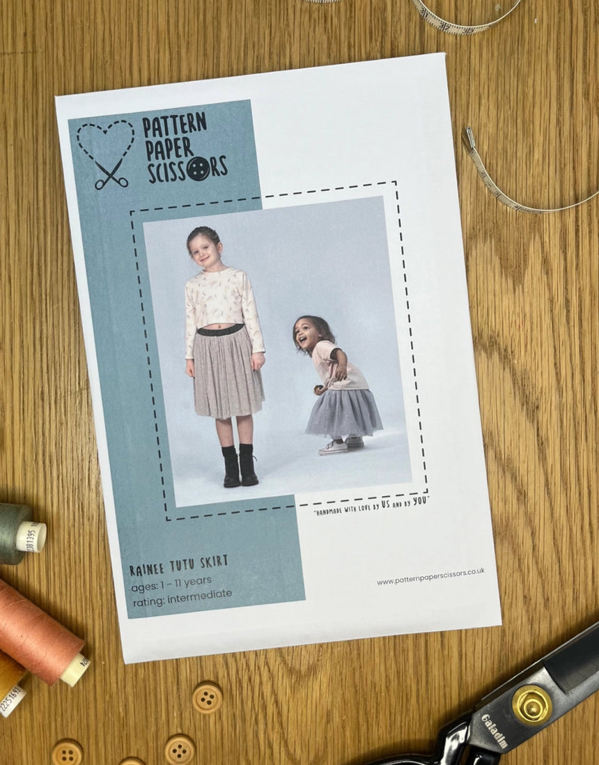 Rainee Girl's Tutu Skirt Sewing Pattern (1 - 11y), Pattern Paper Scissors
