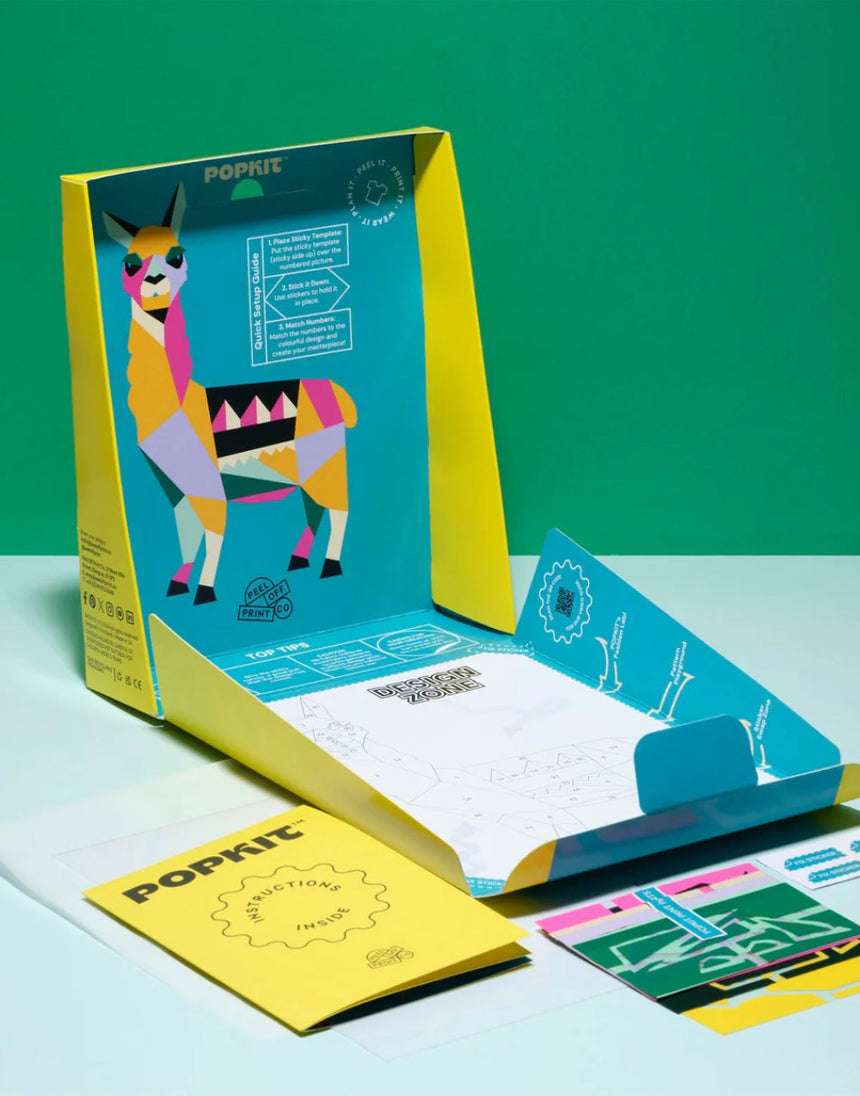 Llama Peel Off & Print Fashion Design DIY Kit, PopKits