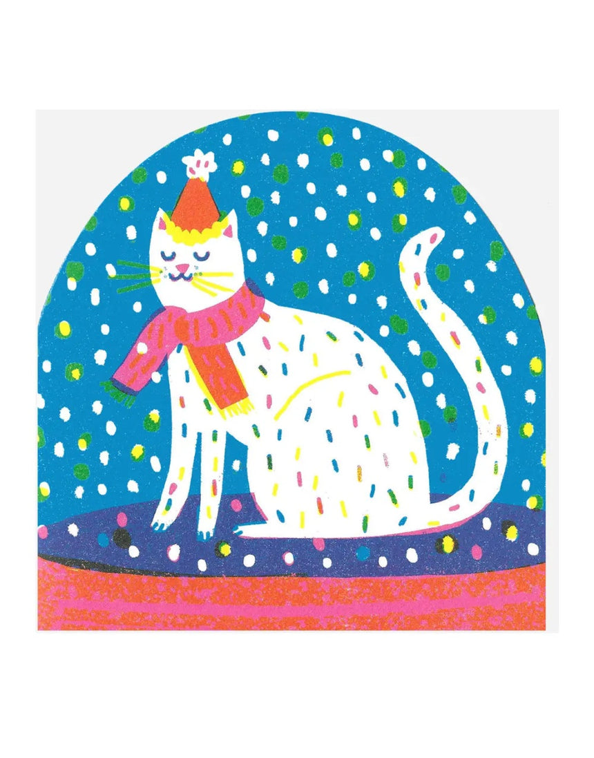 Cat Snowglobe Christmas Card