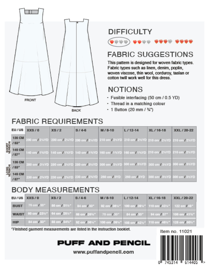Capri Dress Sewing Pattern, Puff & Pencil
