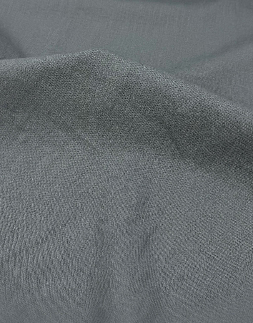 Steel Blue Washed Pure Linen Fabric