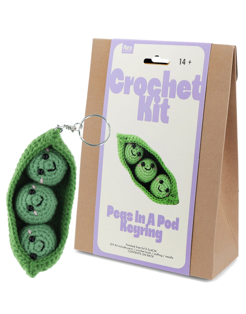Peas in a Pod Intermediate Crochet Keyring Kit