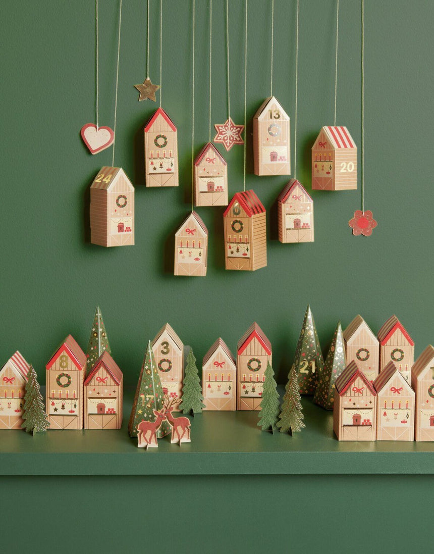Nordic Advent Calendar Craft Kit, 24 Houses & Trees