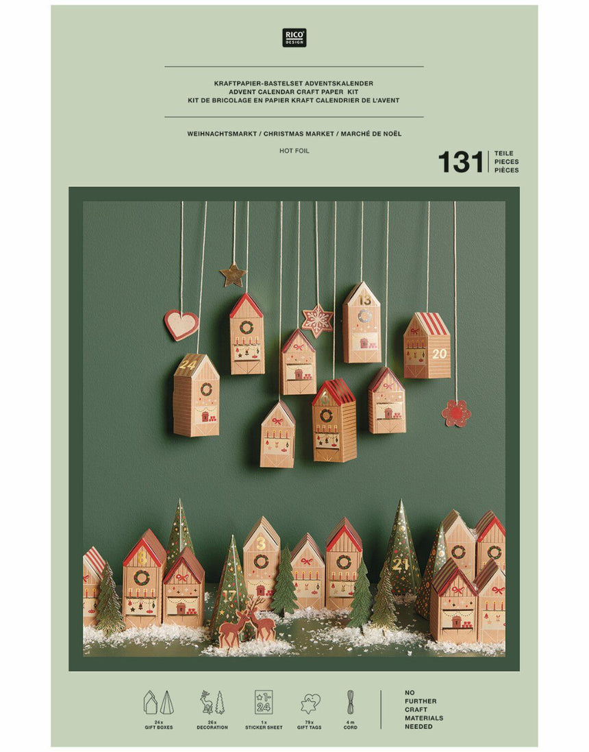 Nordic Advent Calendar Craft Kit, 24 Houses & Trees