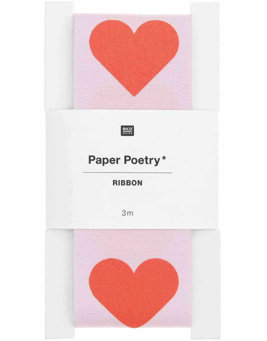 Hearts Ribbon, 38mm wide, 3m long