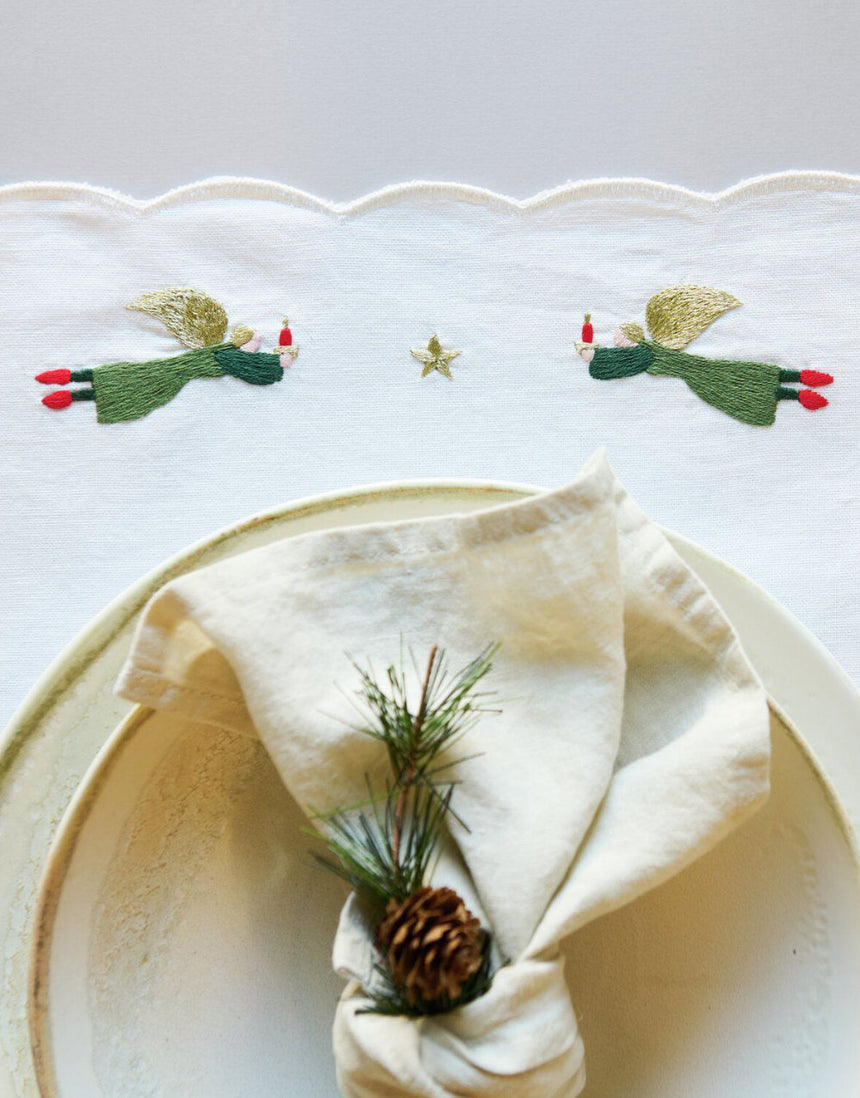 Christmas Angels with Candles Stick and Stitch Embroidery Kit, Rico Design