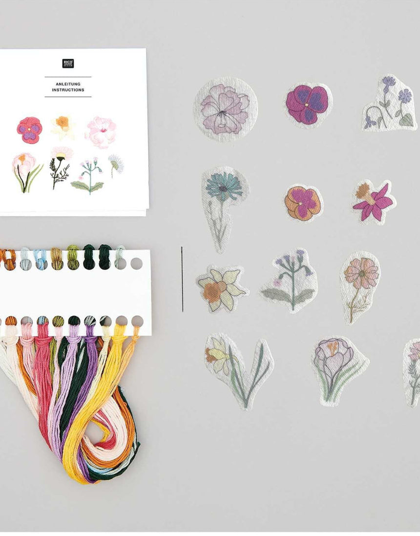 Spring Flowers Stick and Stitch Embroidery Kit, Rico Design