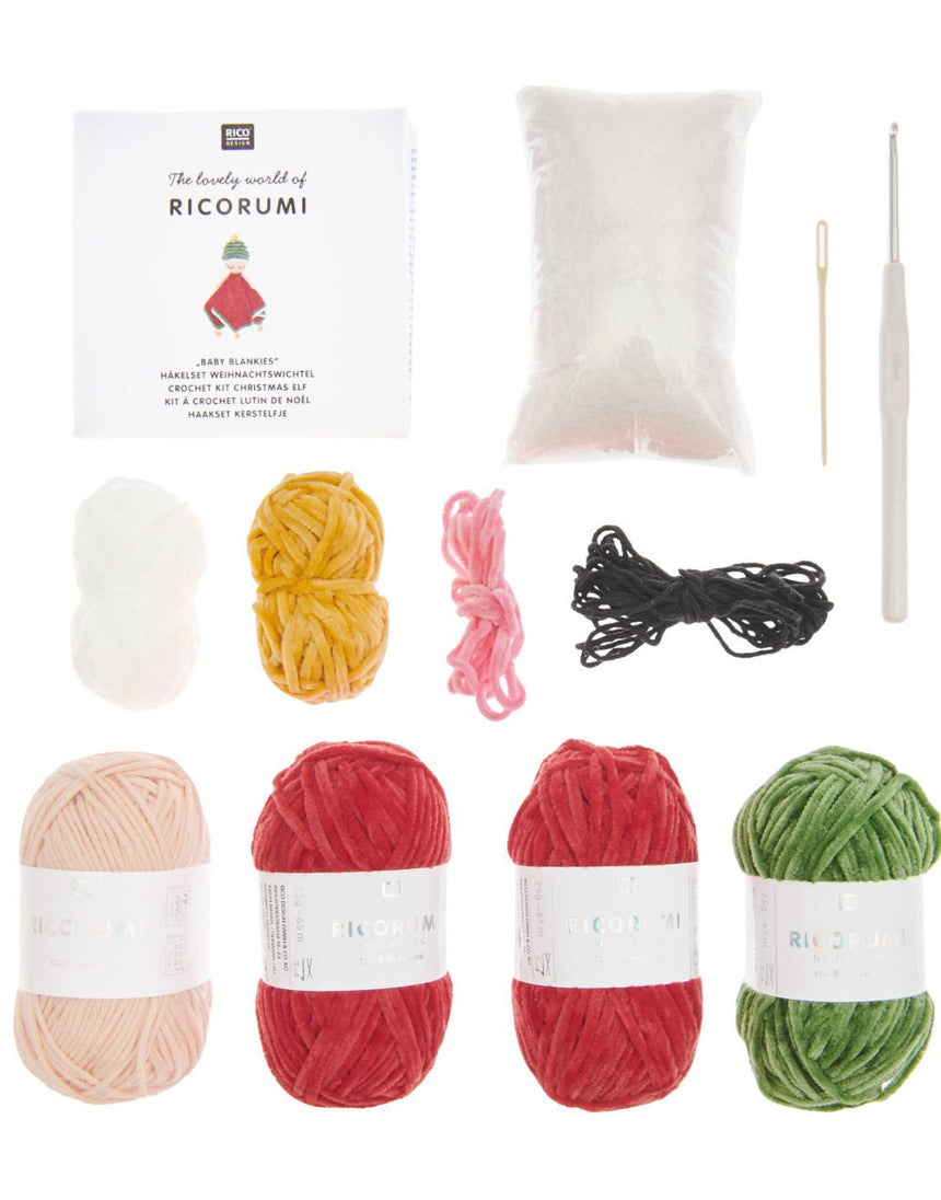 Christmas Elf Baby Blankie Ricorumi Crochet Kit