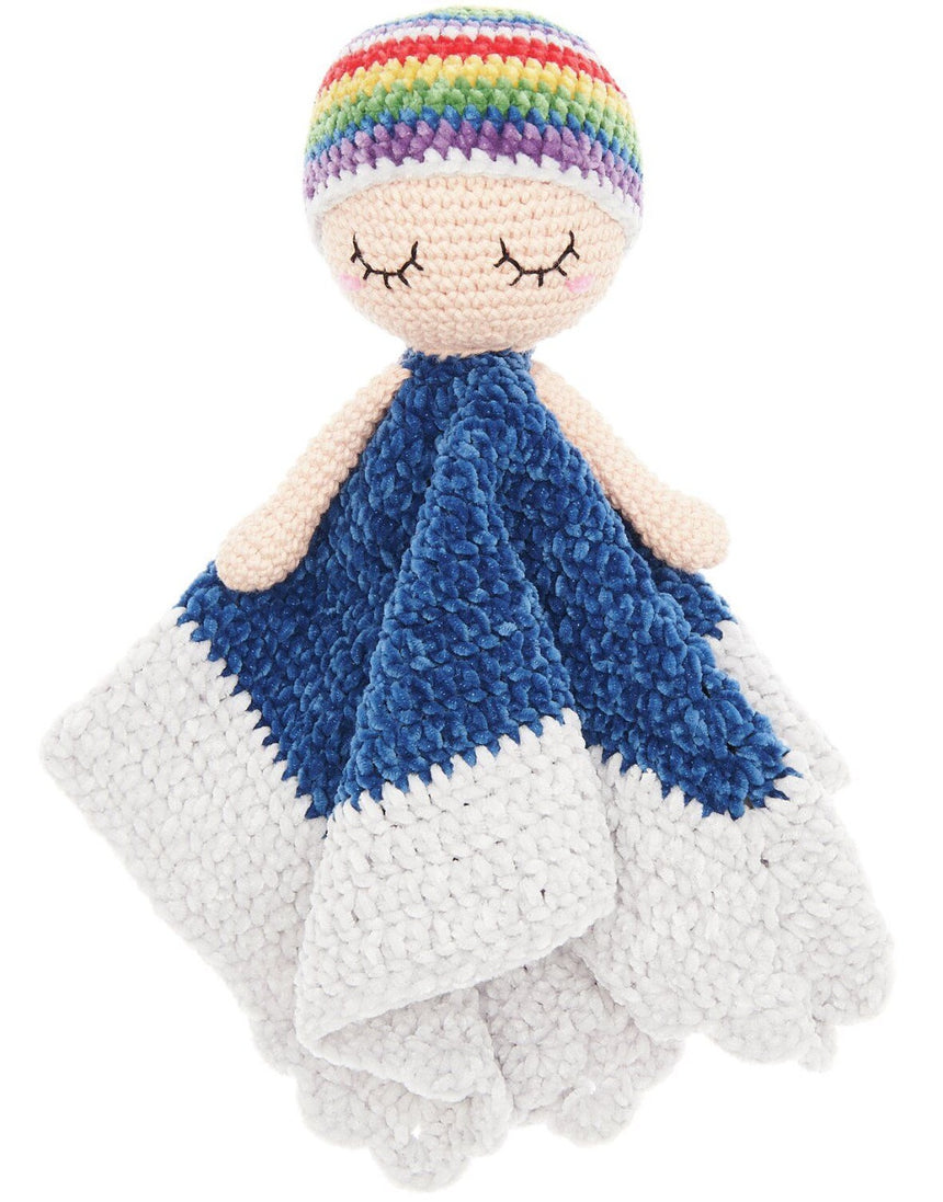 Blue Rainbow Baby Blankie Ricorumi Crochet Kit
