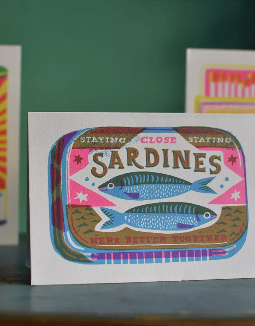 Sardines Greeting Card, Printed Peanut
