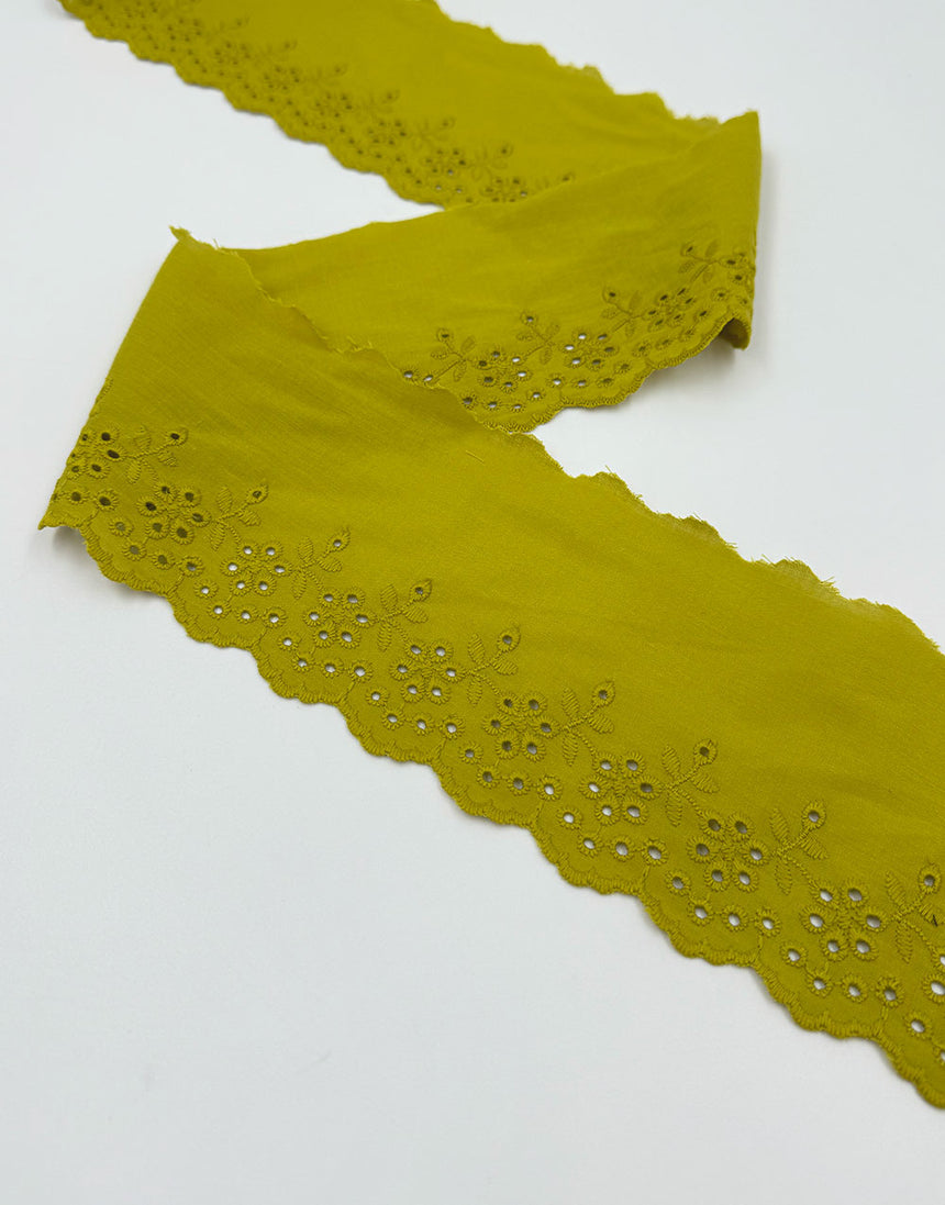 Scalloped Flowers Broderie Anglaise Wide Lace Trim, 95mm