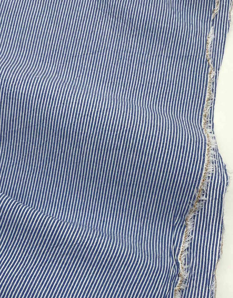 Not Specified Seersucker Blue / Stripes Dark Blue Striped Cotton Seersucker Fabric 15577