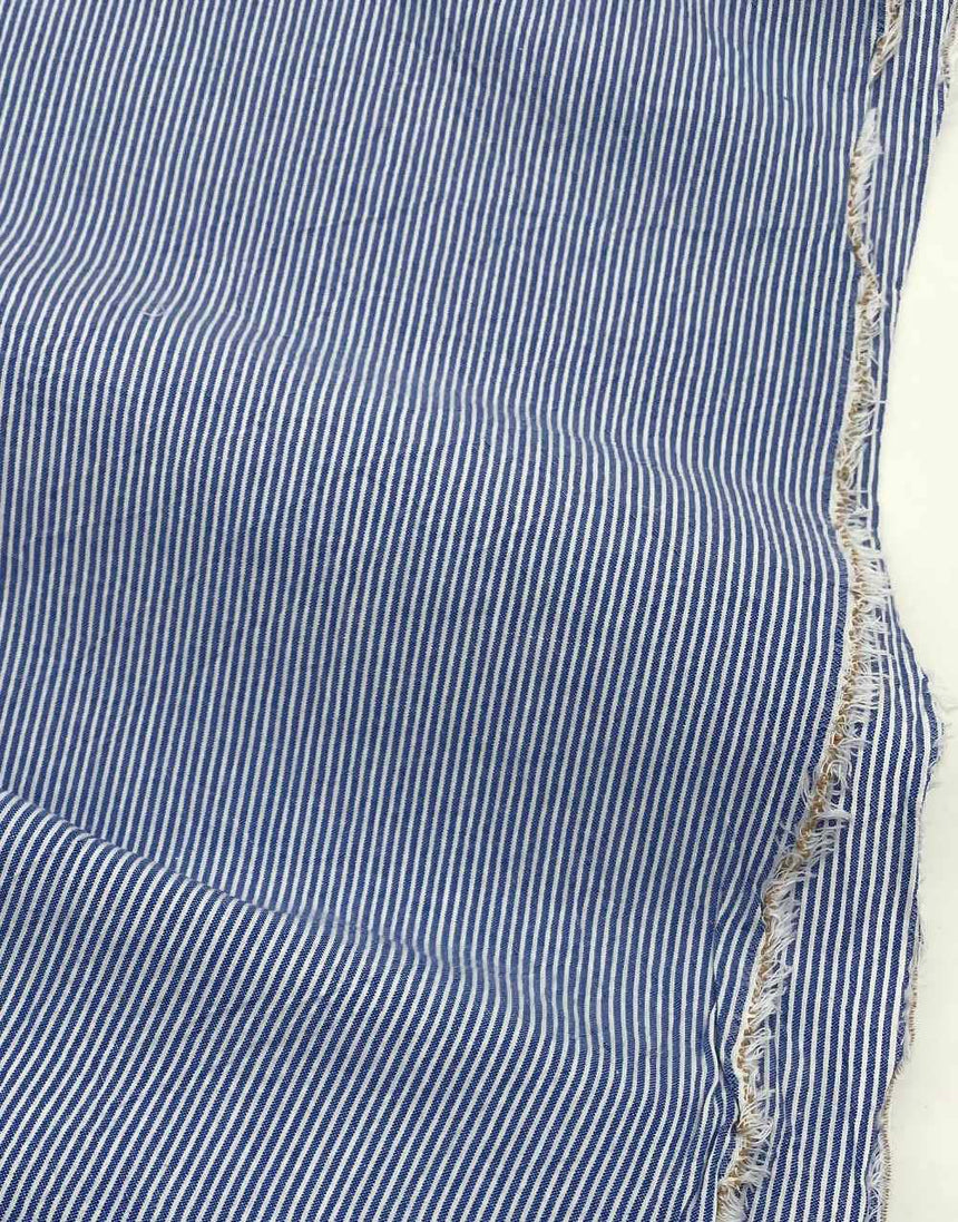 Not Specified Seersucker Blue / Stripes Dark Blue Striped Cotton Seersucker Fabric 15577