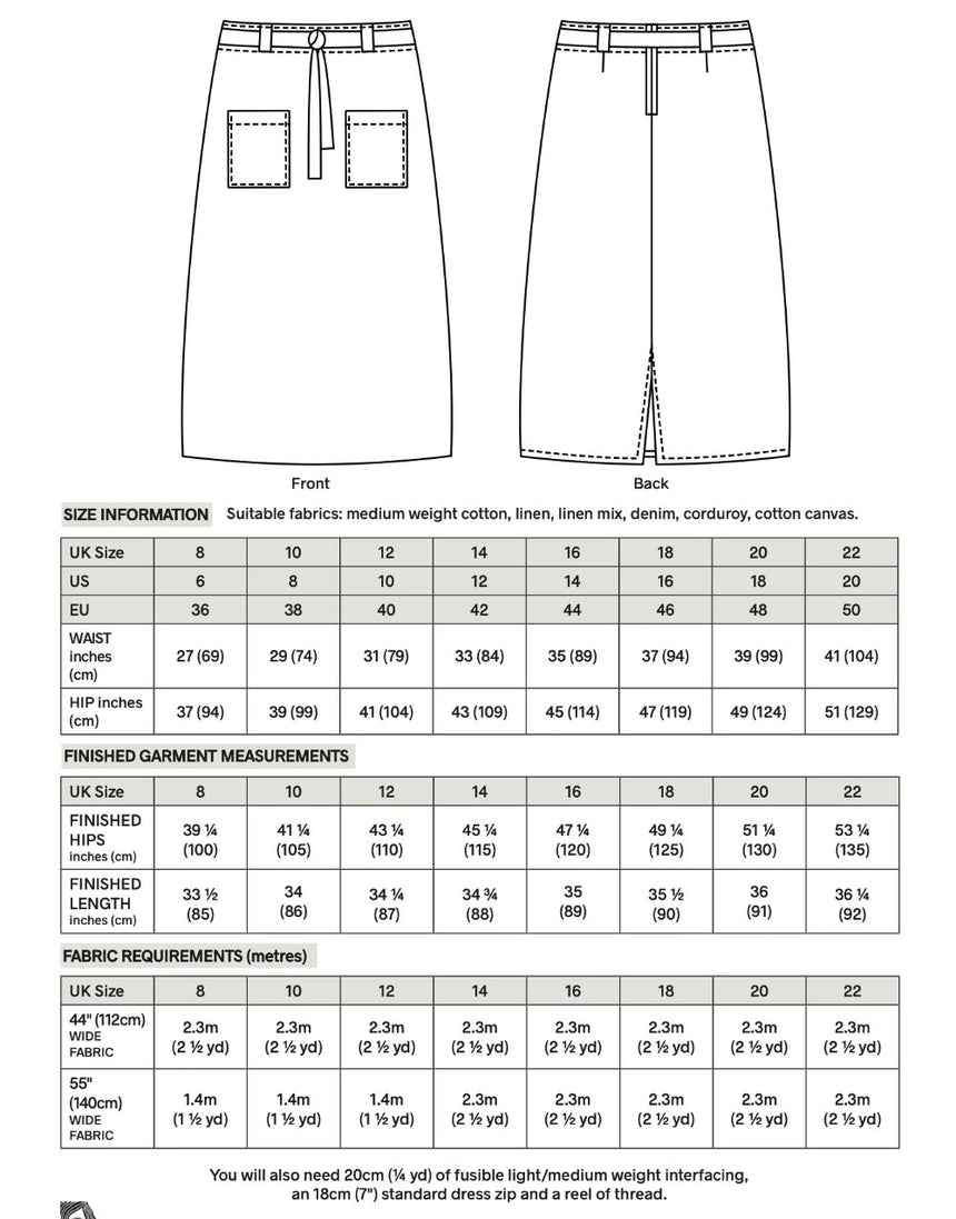 Dotty Long Skirt Sewing Pattern, Sewgirl