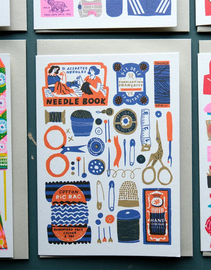 Sewing Collection Greeting Card, Printed Peanut