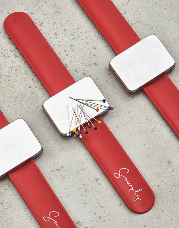 Red Magnetic Bracelet Pin Holder, Sewply
