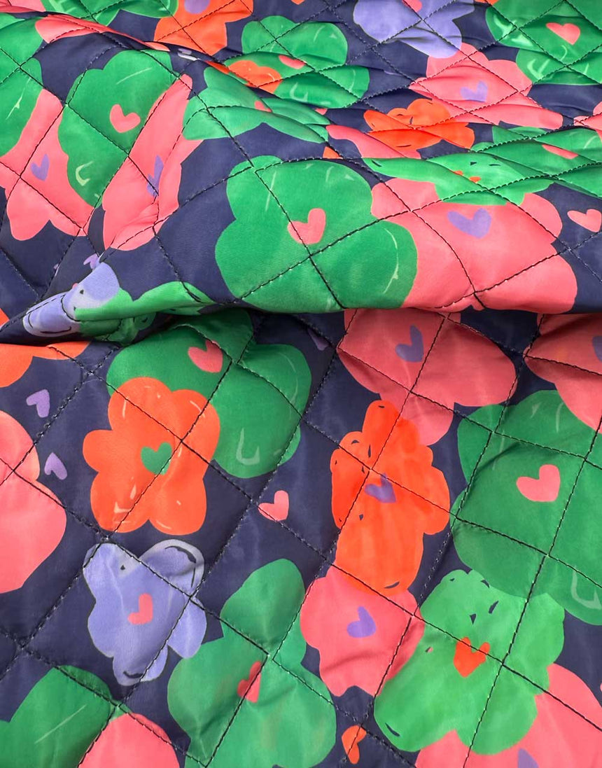 Playground Petals Quilted Stepped Coating Fabric