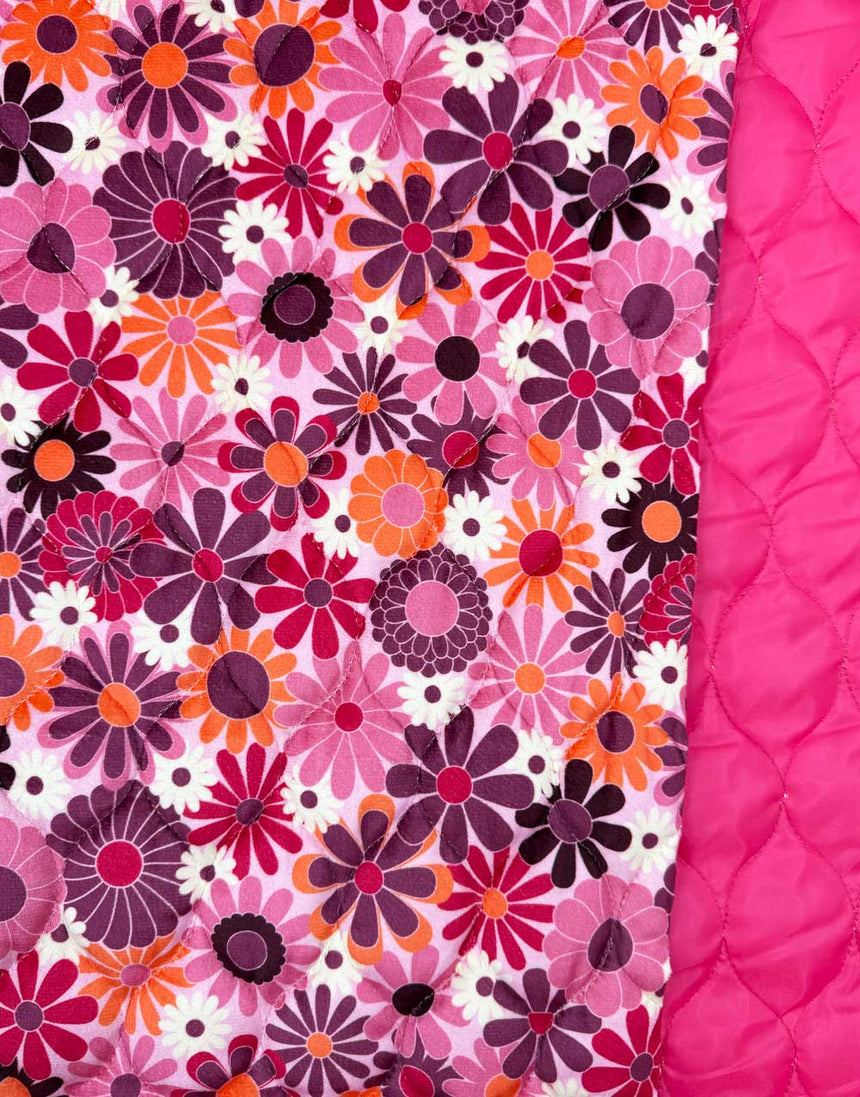 Carnaby Garden Quilted Stepped Velvet Coating Fabric