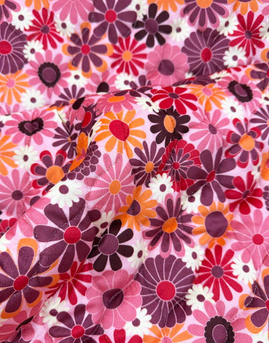 Carnaby Garden Quilted Stepped Velvet Coating Fabric