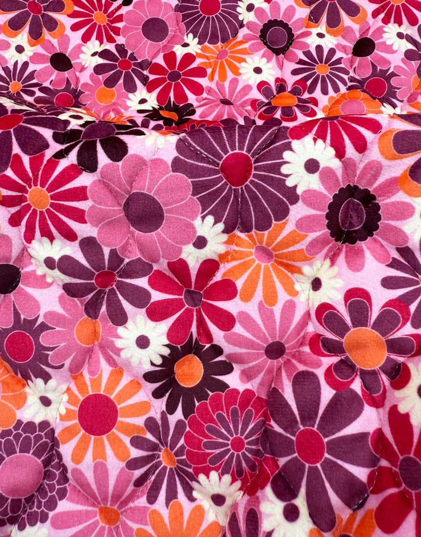 Carnaby Garden Quilted Stepped Velvet Coating Fabric